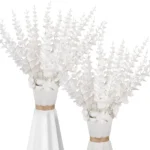 10PCS Gold Eucalyptus Leaf Artificial Plants Diy Christmas Fake Plant Flower Bouquet Ornament Home Garden Party Wedding Decor