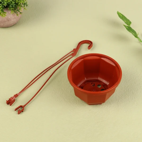 1Pc Hanging Mini Octagonal Flowerpot Plastic Flower Pot Succulent Orchid Hanging Pot For Balcony Garden Planting Supplies