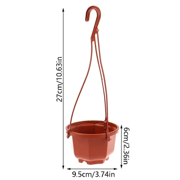 1Pc Hanging Mini Octagonal Flowerpot Plastic Flower Pot Succulent Orchid Hanging Pot For Balcony Garden Planting Supplies