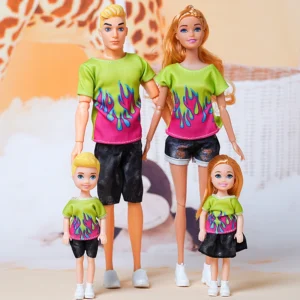 30cm-Family-Doll-Movable-Body-Mom-Dad-Ken-and-Kids-4-Dolls-Set-1-6-Barbies-1.webp