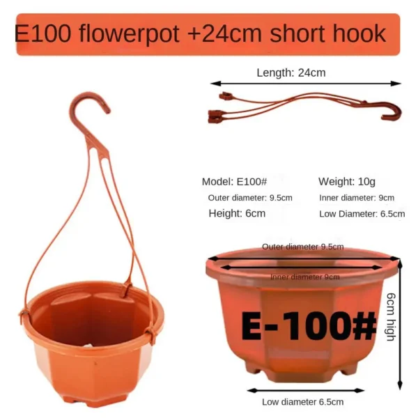 Planter Plastic Octagonal Hanging Basket Plant Flower Pot Hanger Holder Wall Decoration for Courtyard Garden Balcony Planters